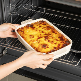 Sweejar stain-resistant glaze eases cleanup after sauces.
