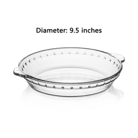Sweejar 9.5-inch pie pan, oven-safe durable tempered glass.