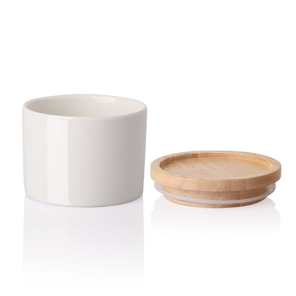 Sweejar kitchen canisters with airtight lid in white ceramic for dry foods