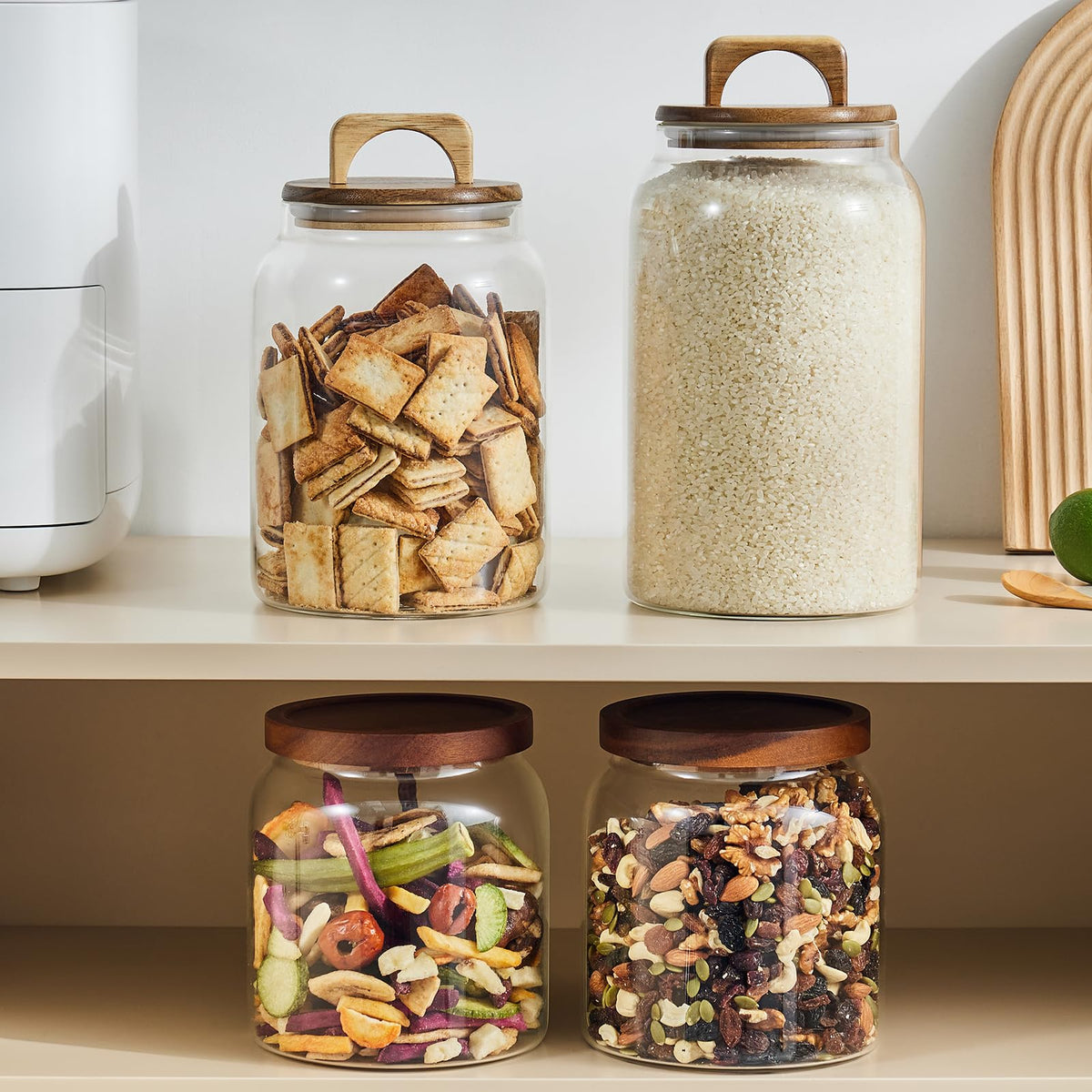Sweejar kitchen organizer jar helps reduce countertop clutter and improve visibility