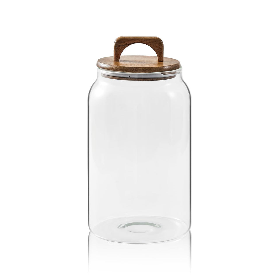 Sweejar large glass jar with wooden lid showing spacious pantry storage