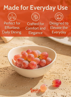 Sweese yogurt-serving porcelain bowls great for parfaits and yogurt