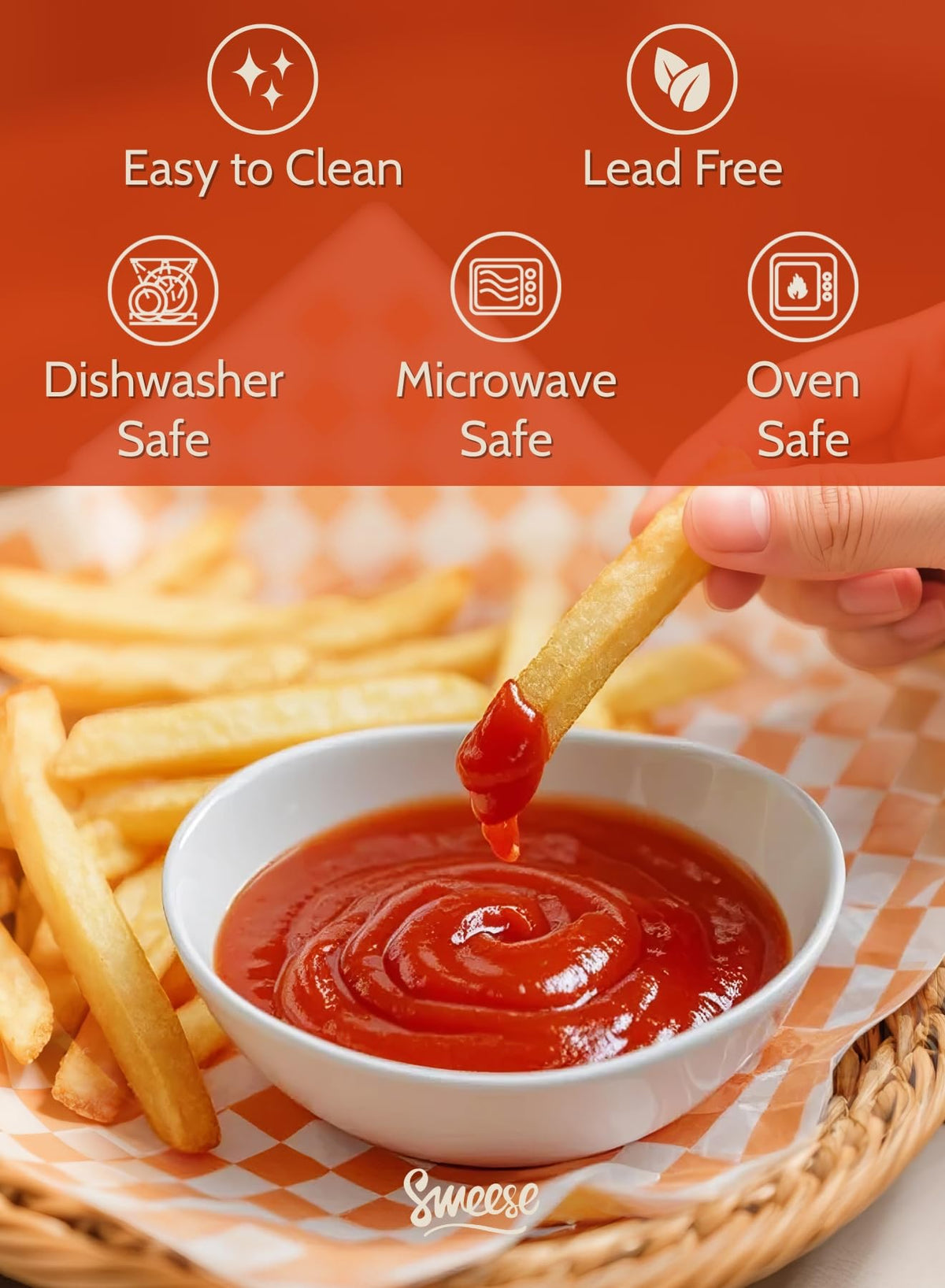 Sweese 4 oz bowls ideal for sauces and condiments on appetizer platters.