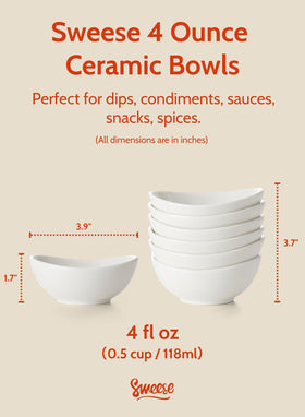 Sweese dipping bowls display sauces and condiments with Curve Collection elegance.