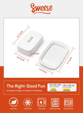 Sweese butter dish handle detail makes lifting the lid easy for quick butter access