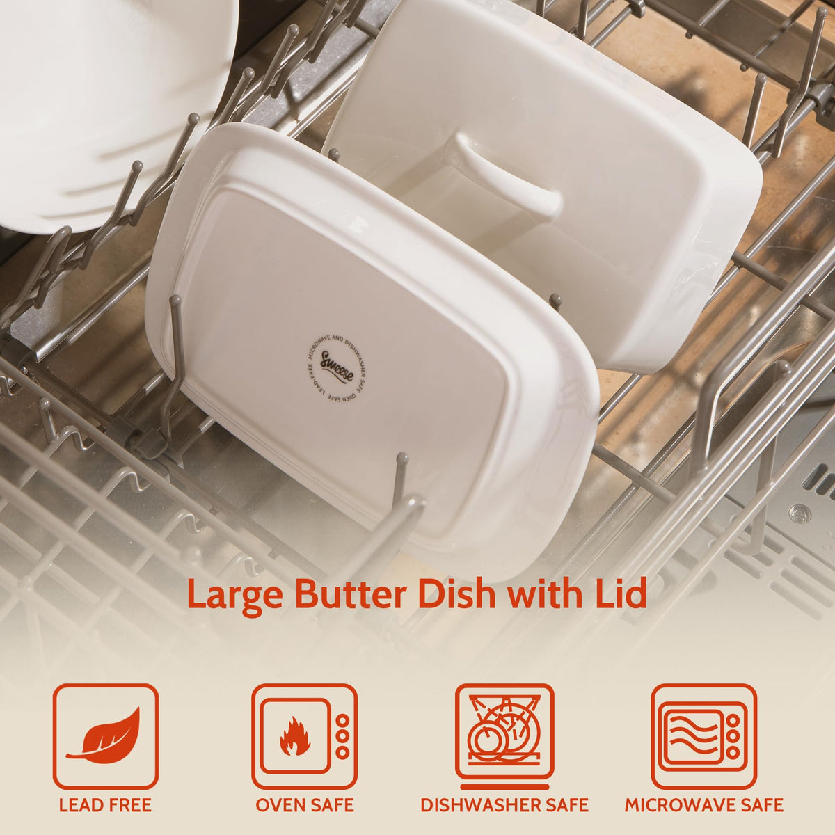Sweese oven-safe and dishwasher-friendly butter keeper blends practicality with enduring style