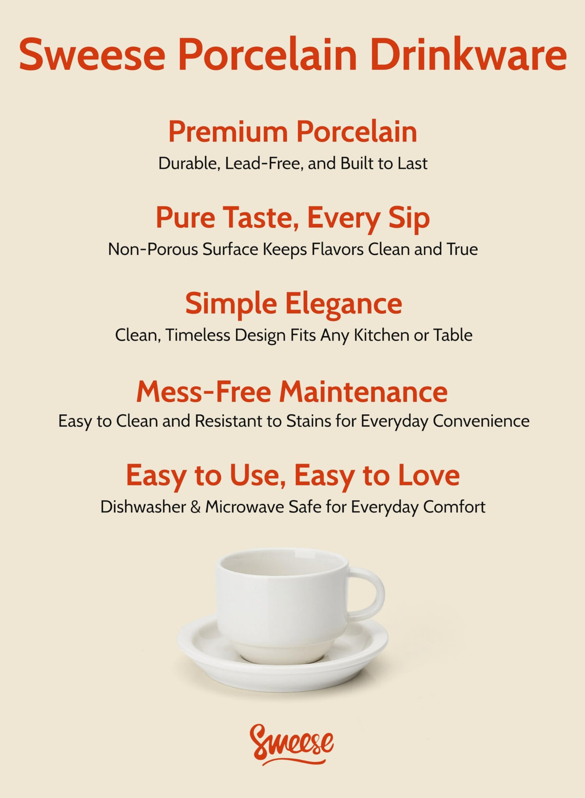Sweese cups with a cafe-inspired white finish