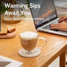 Sweese clear mug; microwave-safe for quick reheats.