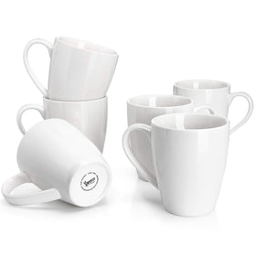 Sweese porcelain coffee mug 16oz set6 in white, durable and stylish for daily use.