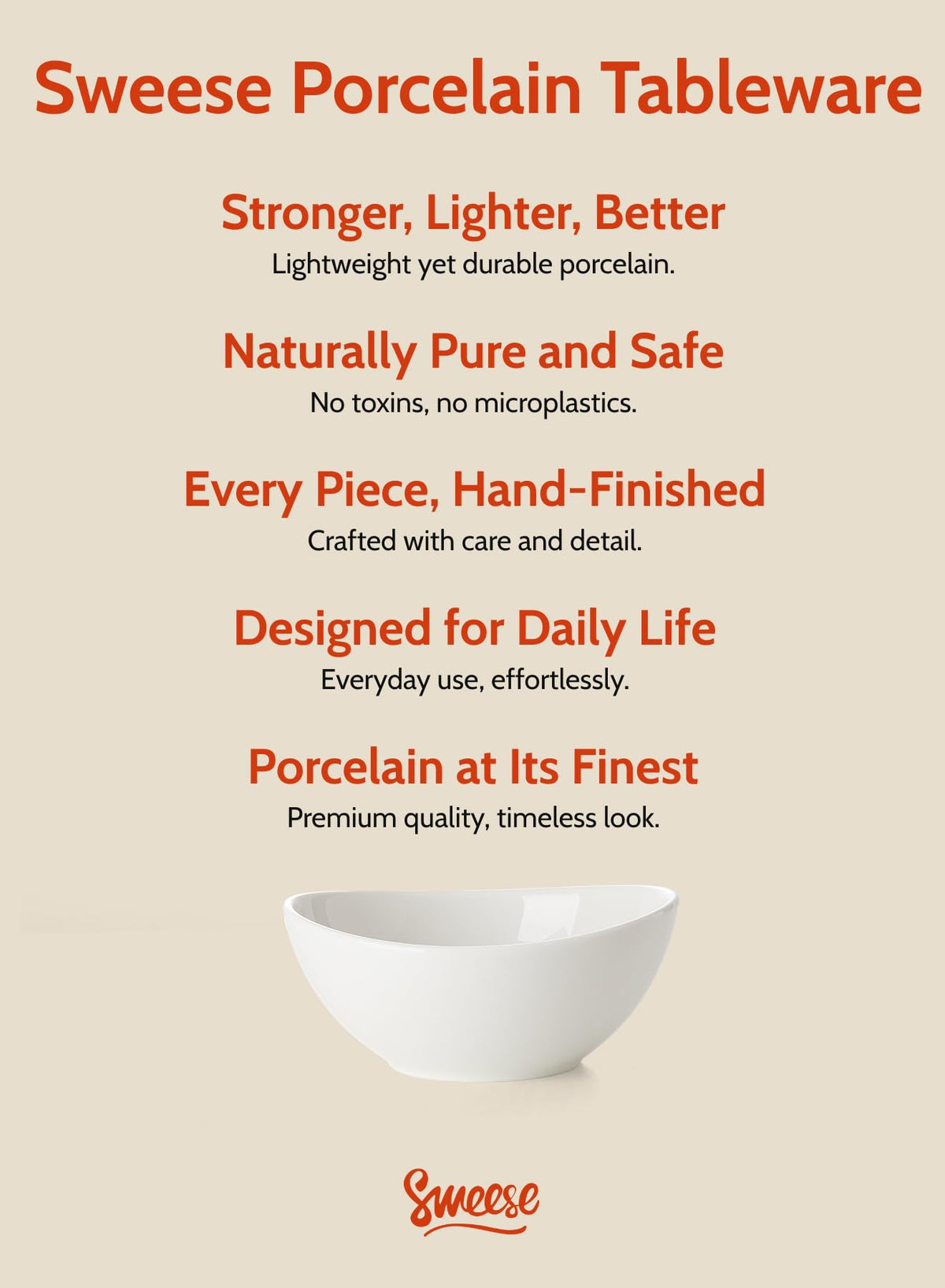 Sweese curve-collection stackable bowls saving cabinet space