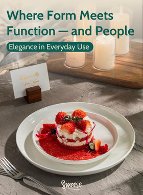 Sweese dishwasher-safe porcelain plate simplifies cleanup and reheating in microwaves.