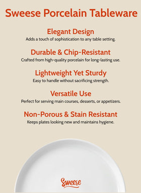 Sweese dishwasher-safe porcelain plate for easy cleanup
