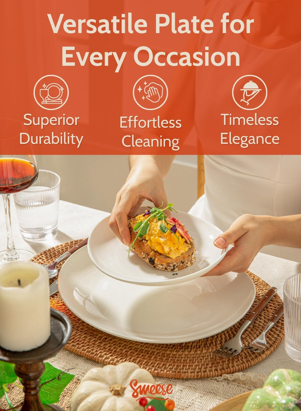 Sweese plates dishwasher safe, simplifying cleanup after family meals.
