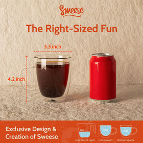 Sweese double-wall mug with espresso display shows floating beverage effect and insulation