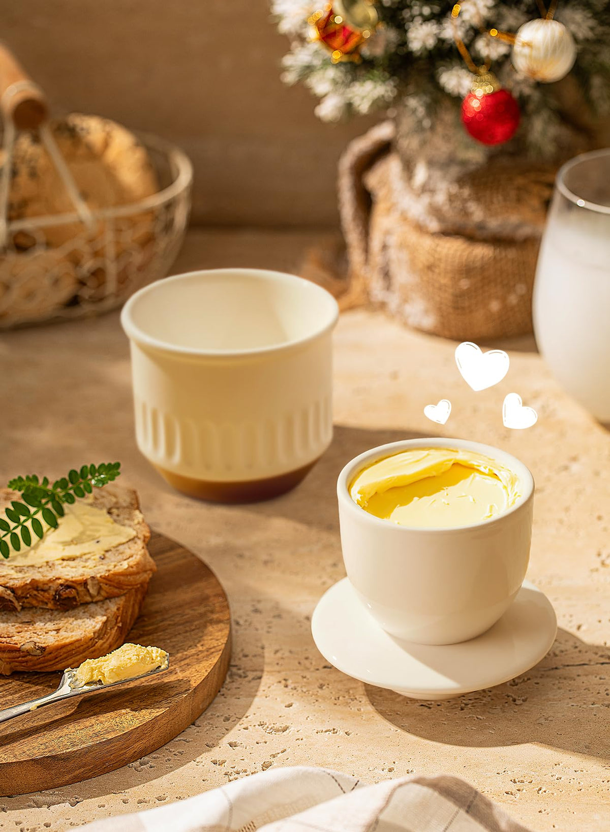 Sweese butter crock filled with smooth butter for spreading