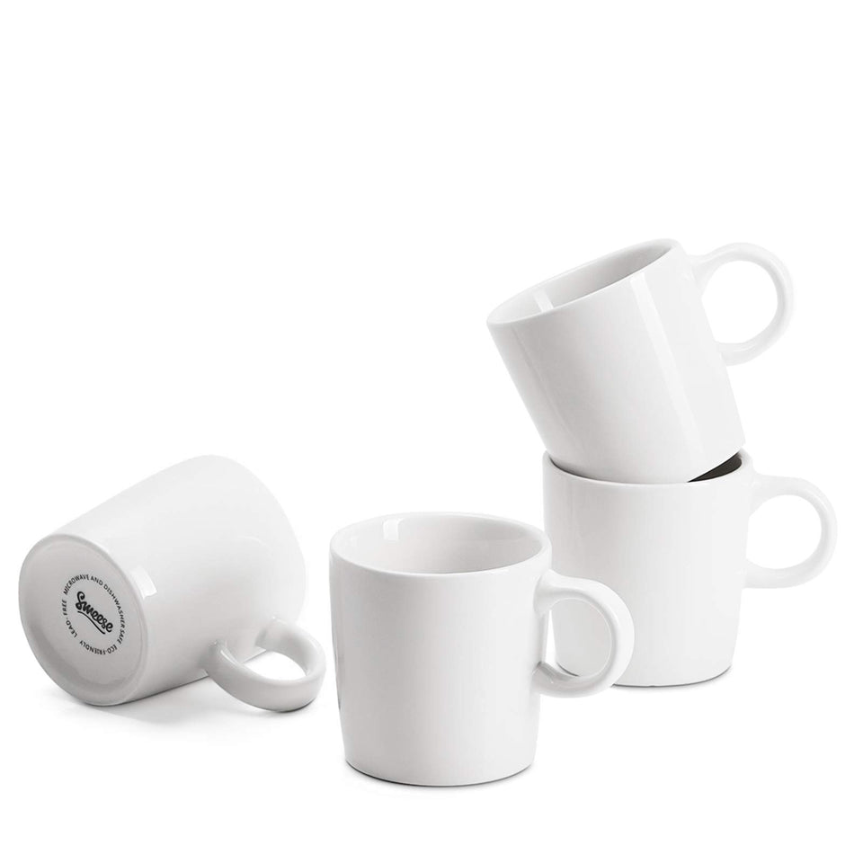 Sweese espresso cups close-up of the comfortable handle for easy sipping.