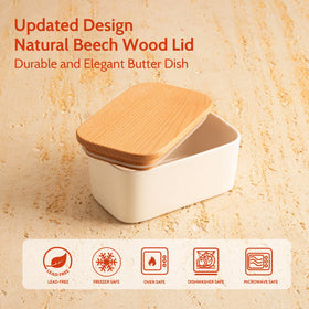 Sweese butter dish deep design prevents sticking to lid and messy counters