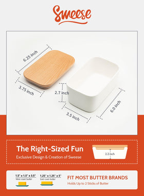 Sweese butter dish with silicone-seal lid preserves flavor and soft texture