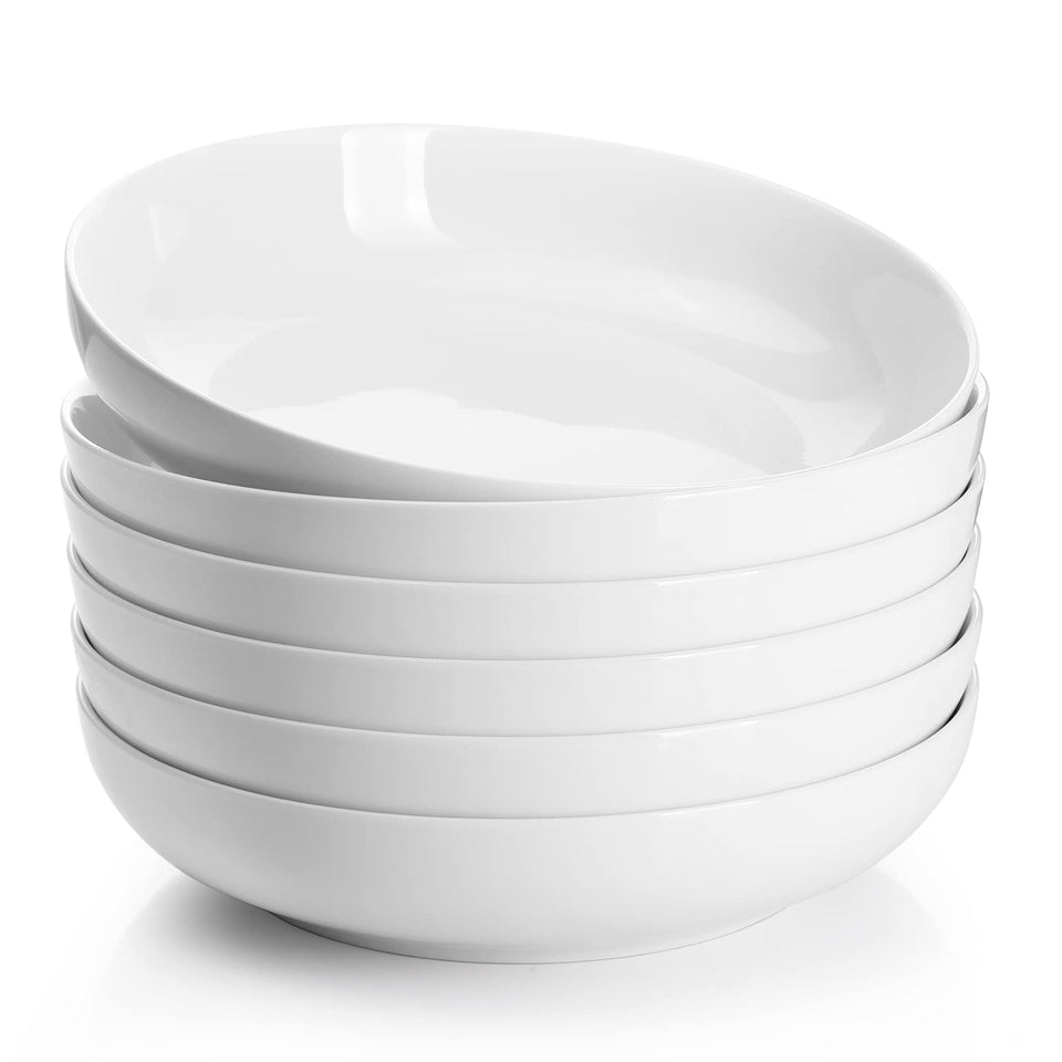 Sweese large salad serving bowls displaying vibrant ingredients on a clean table
