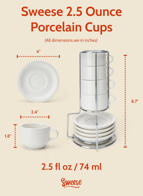 Sweese metal stand displaying cups for easy stacking and storage
