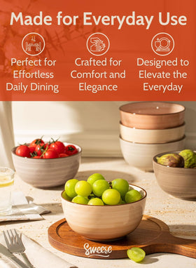 Sweese microwave-safe porcelain bowls heat leftovers evenly for convenient meals.