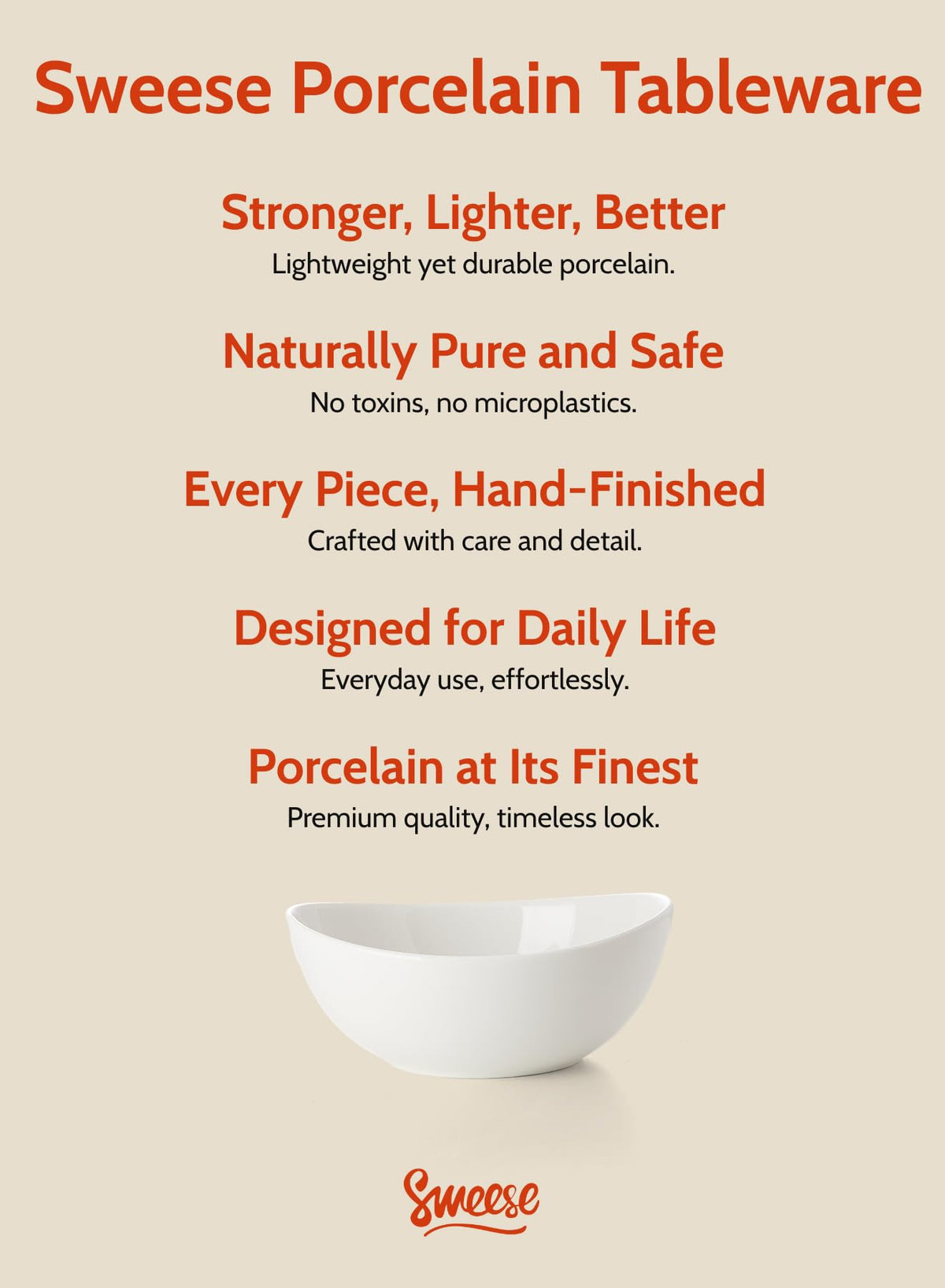 Sweese oven-safe bowls allow gentle warming straight from the oven.