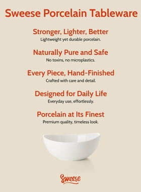 Sweese oven-safe bowls allow gentle warming straight from the oven.
