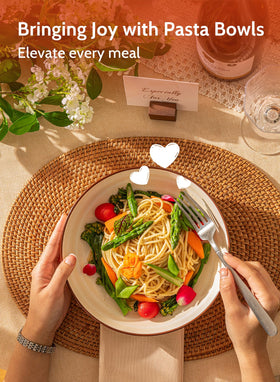 Sweese bowls with wide shallow design and raised rims for easy dressing mixing