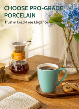 Sweese 16 oz mug with lead-free glaze, close-up of color and smooth surface.