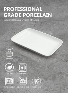 Sweese porcelain dishware front view, lead-free and durable.