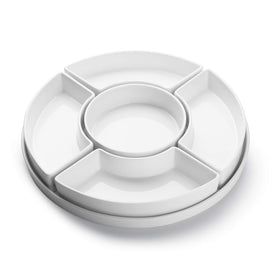 Sweese porcelain divided serving dishes with five compartments for organized snacks
