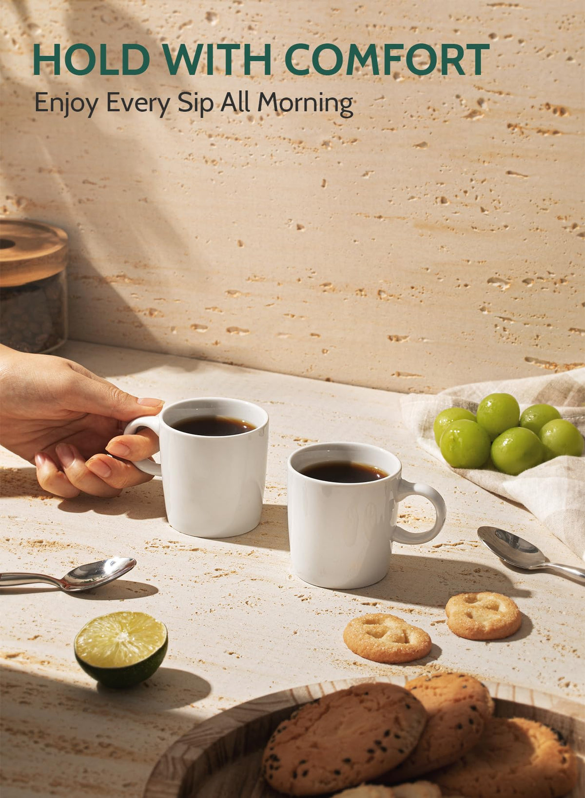 Sweese porcelain espresso cups thick-walled design helps retain heat in every sip.