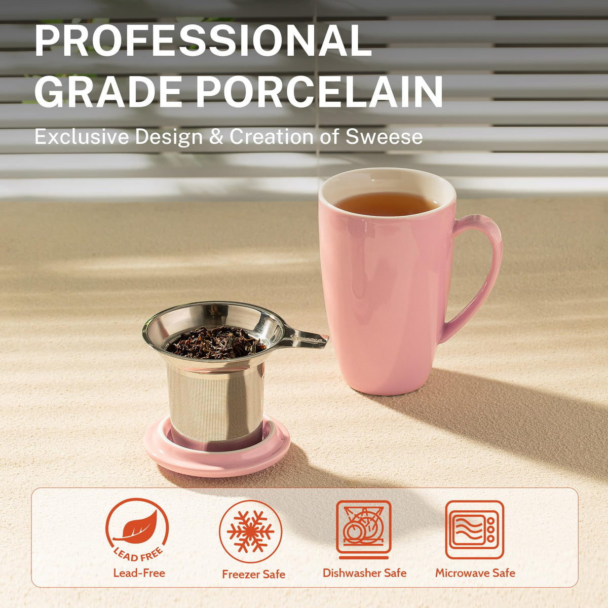 Sweese extra-fine tea strainer for a smooth brew.