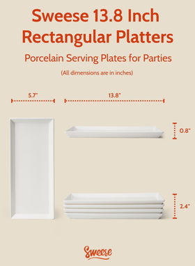 Sweese rectangular porcelain platter edge detail showing lip to catch spills