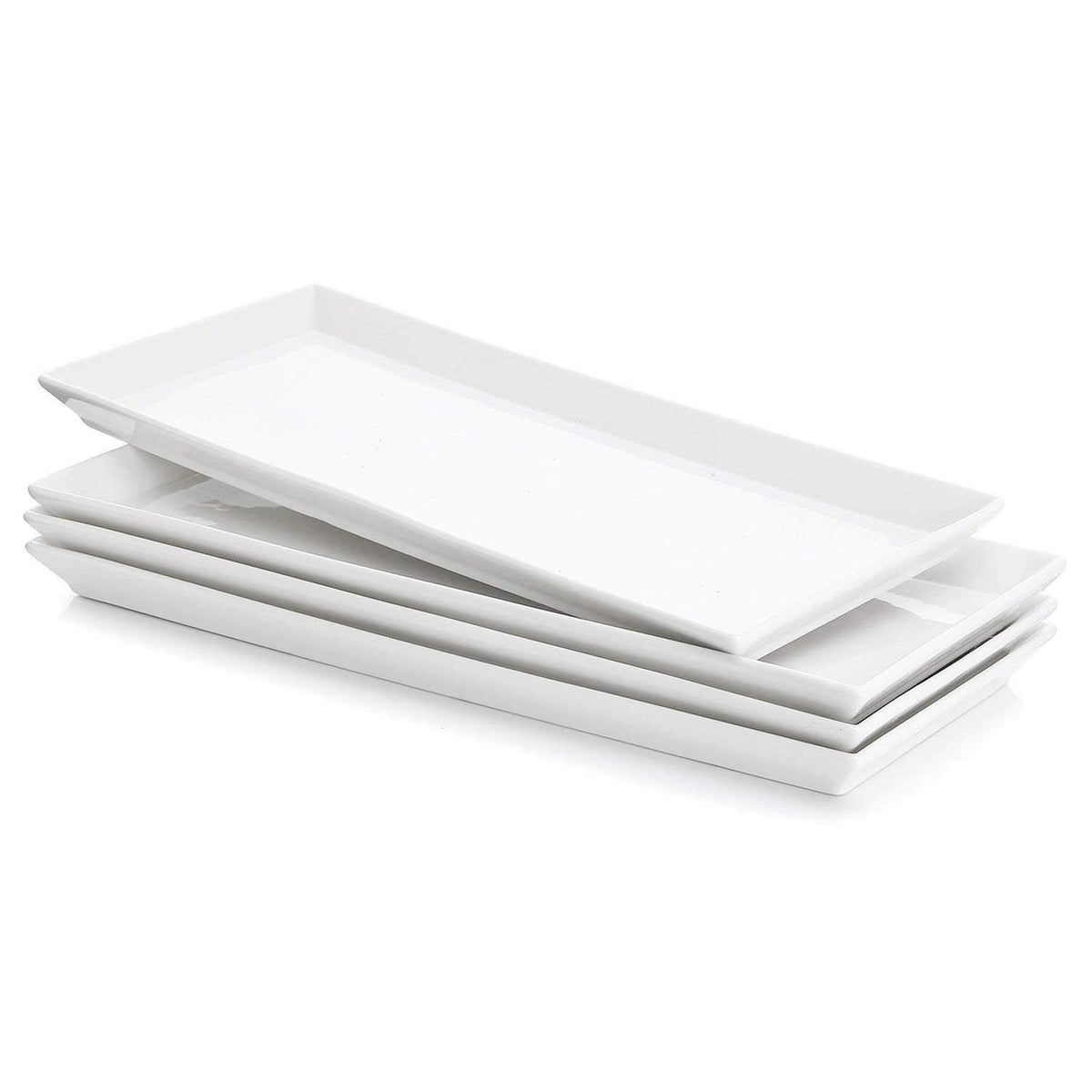 Sweese rectangular porcelain platter top view, ideal for elegant appetizers