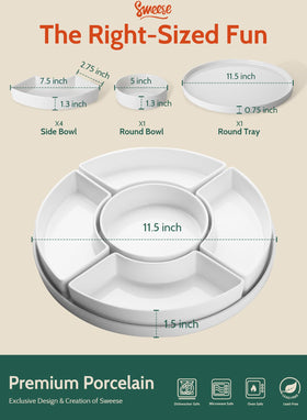 Sweese relish tray with central condiment bowl for dips and sauces