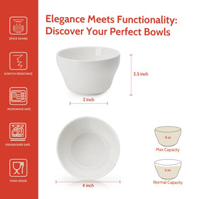 Sweese bouillon cups white stacked neatly, space-saving display