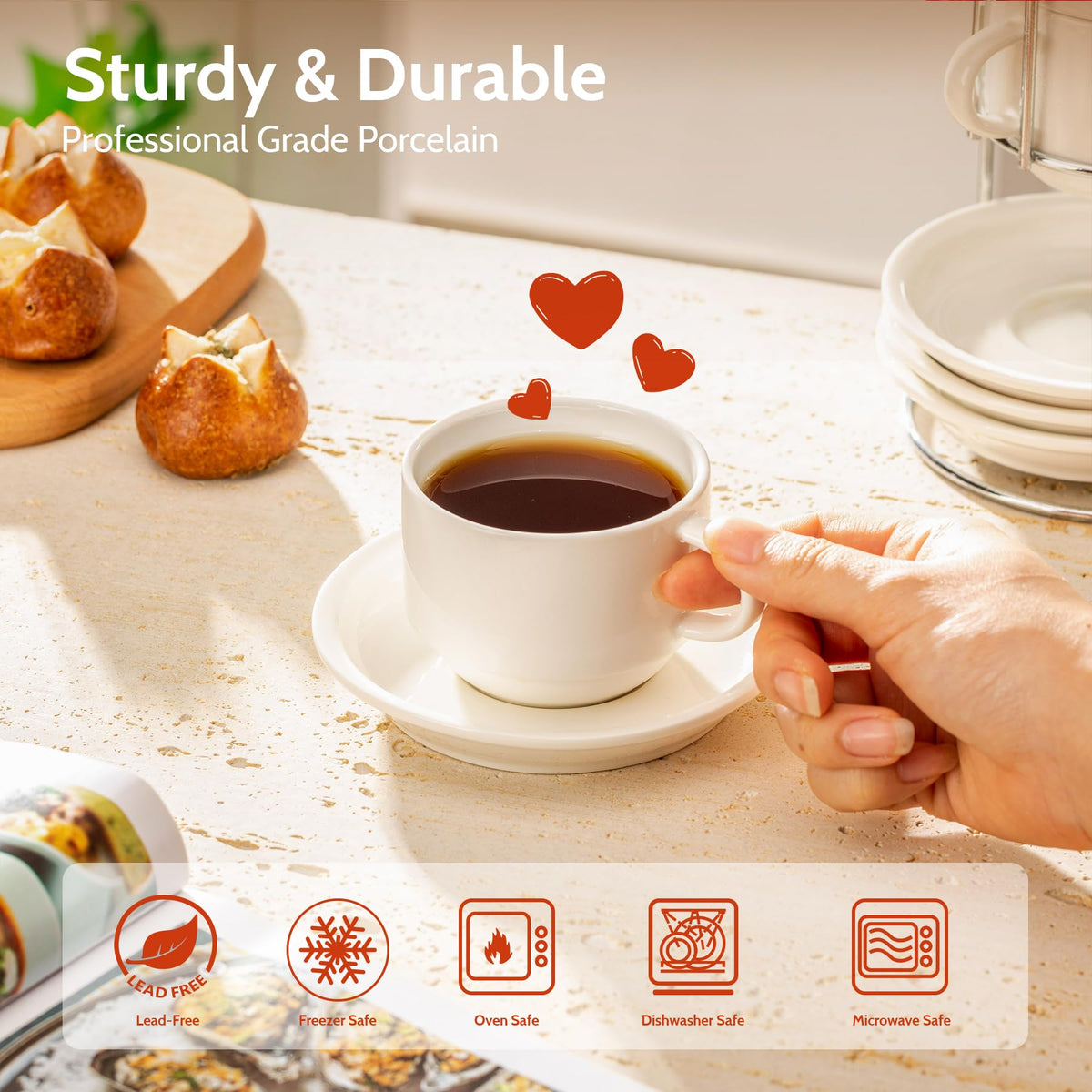 Sweese stacking stand for cups keeps the set organized and accessible