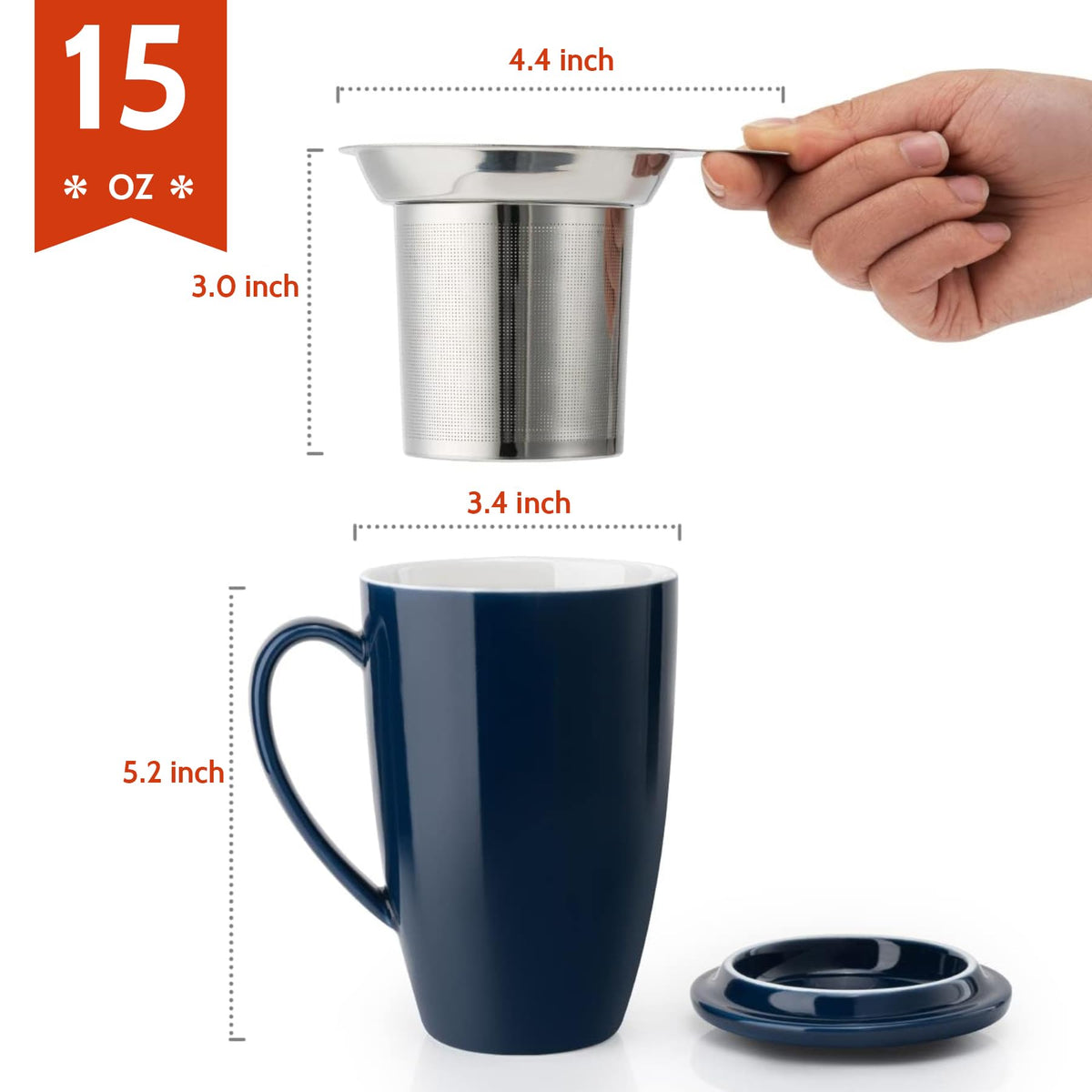 Sweese tea cup with lid showing heat retention and aroma enhancement