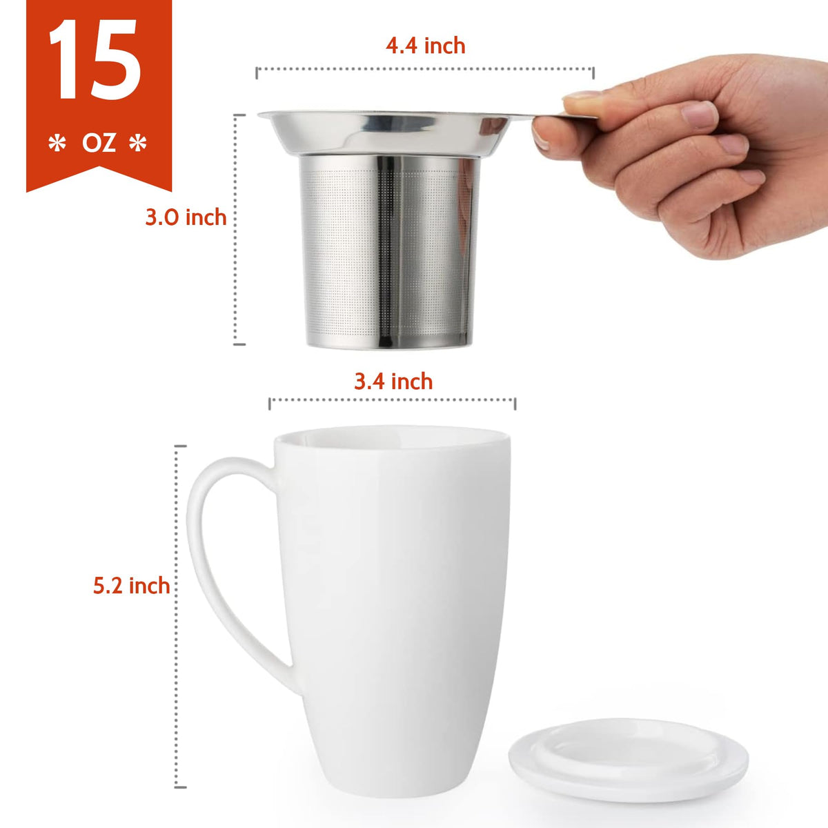 Sweese ergonomic-handle mug for a comfortable grip during hot tea