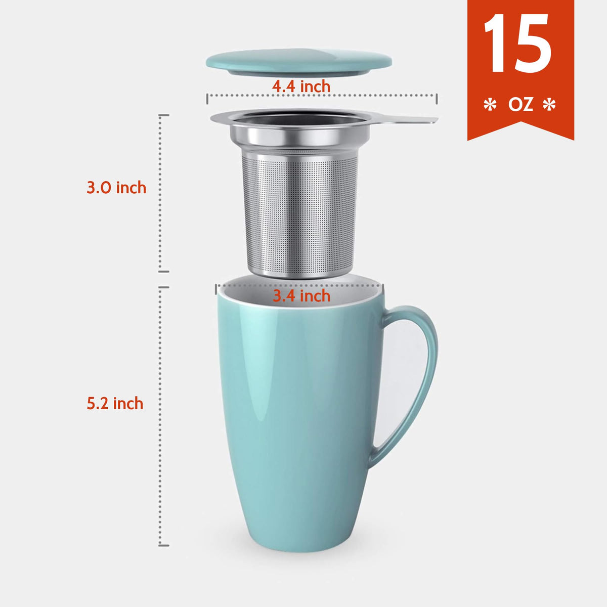 Sweese porcelain mug showing ergonomic, cool-to-touch handle for comfortable sipping.