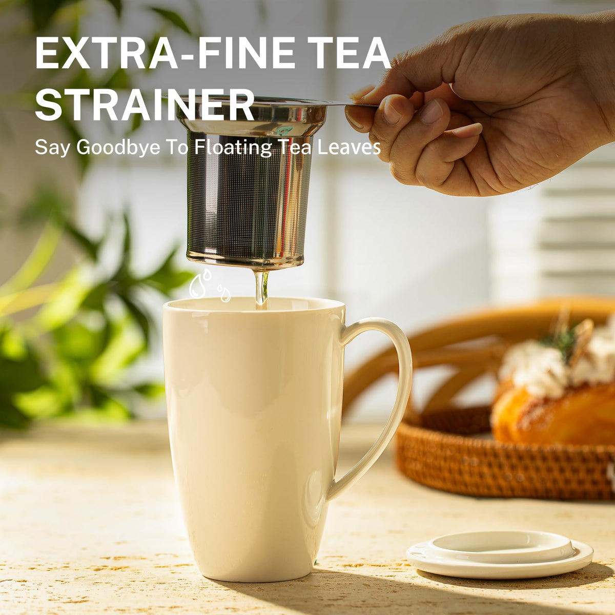 Sweese extra-fine strainer keeps leaves out for clean brews