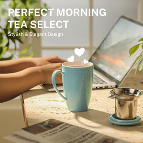 Sweese tea mug with extra-fine infuser for a smooth brew.