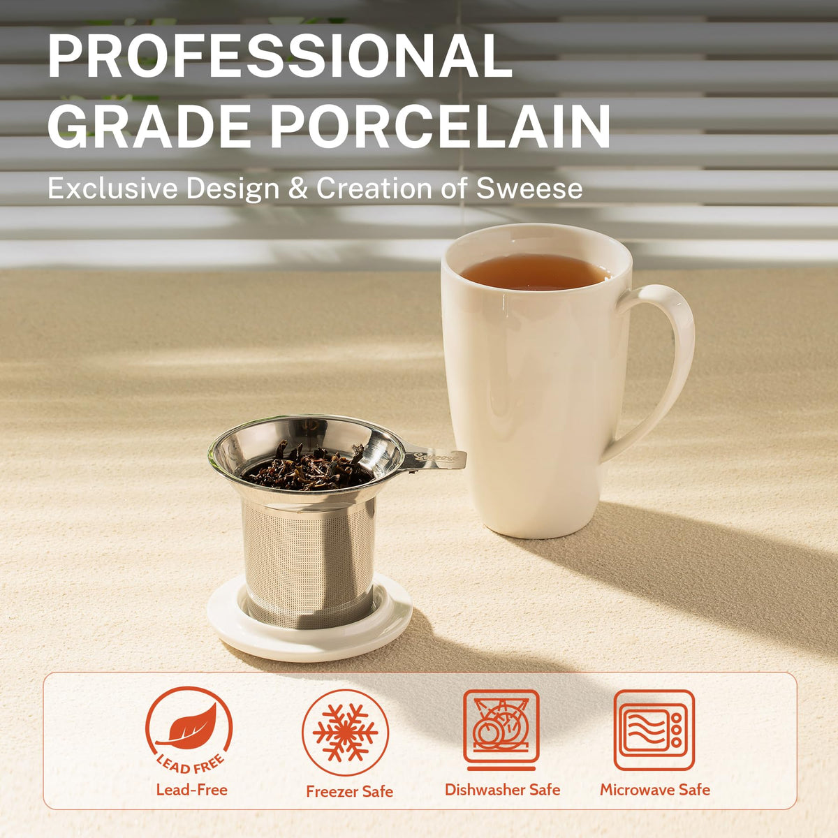 Sweese lead-free glaze mug ensuring safe, toxin-free tea enjoyment