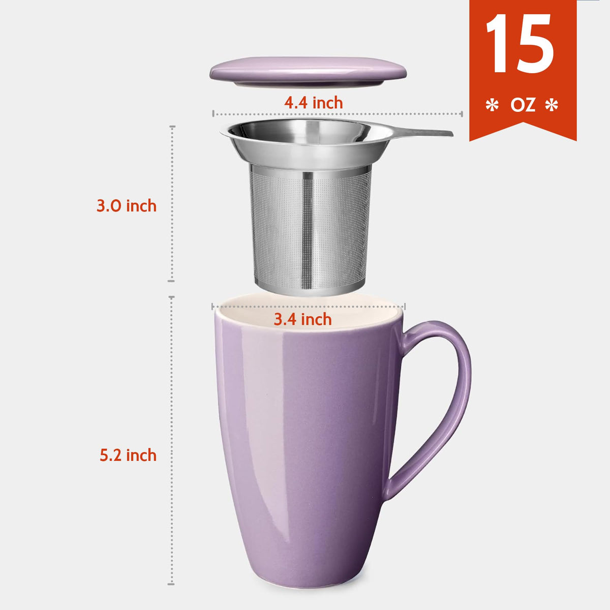 Sweese tea mug lid keeps aroma in and temperature steady during brewing.