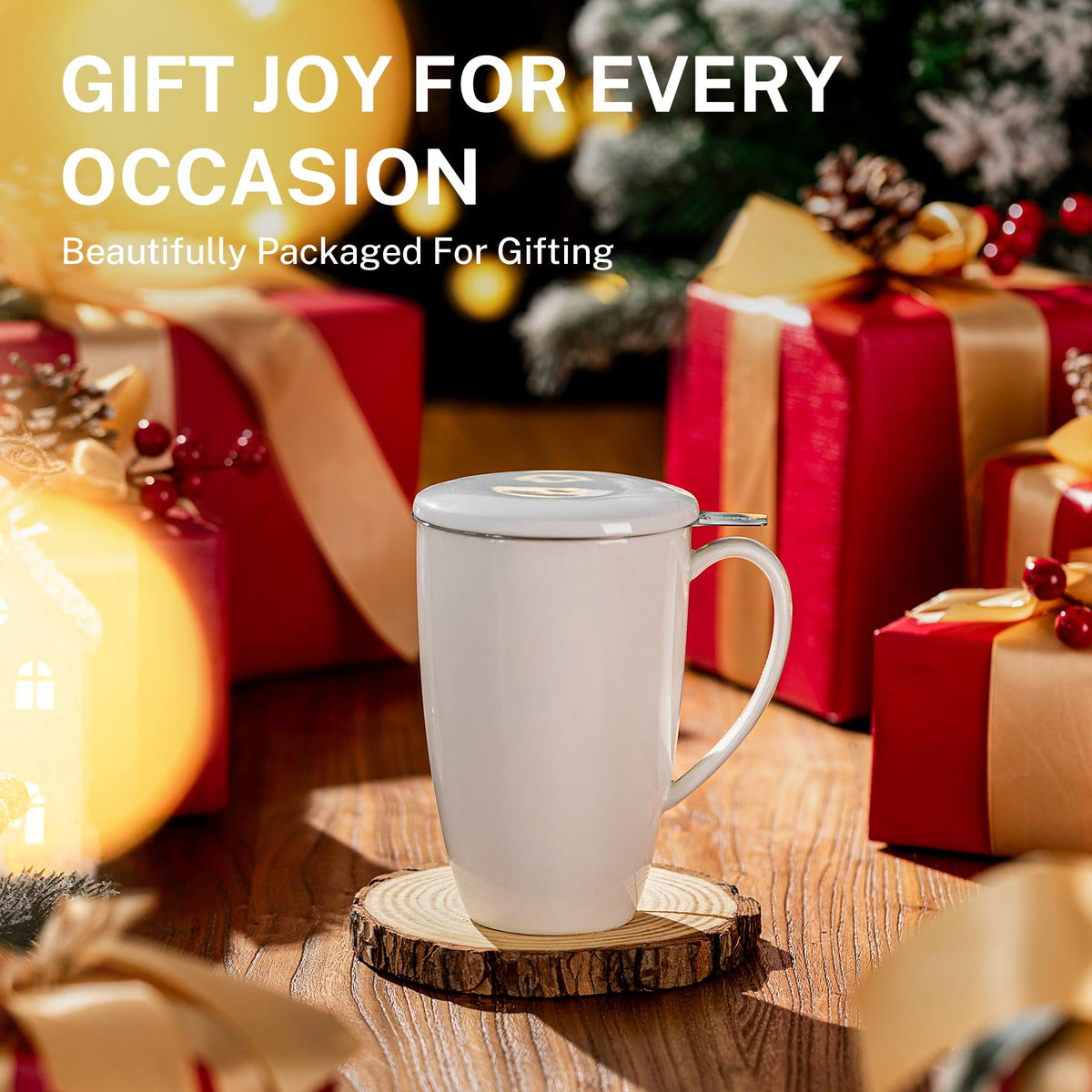 Sweese white porcelain mug adds a stylish daily tea companion