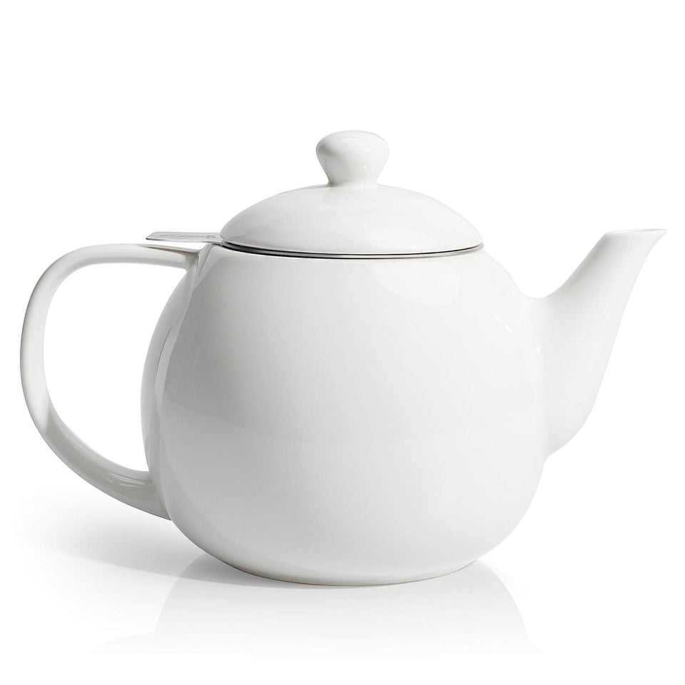 Sweese porcelain 27oz teapot with glossy finish for daily tea rituals