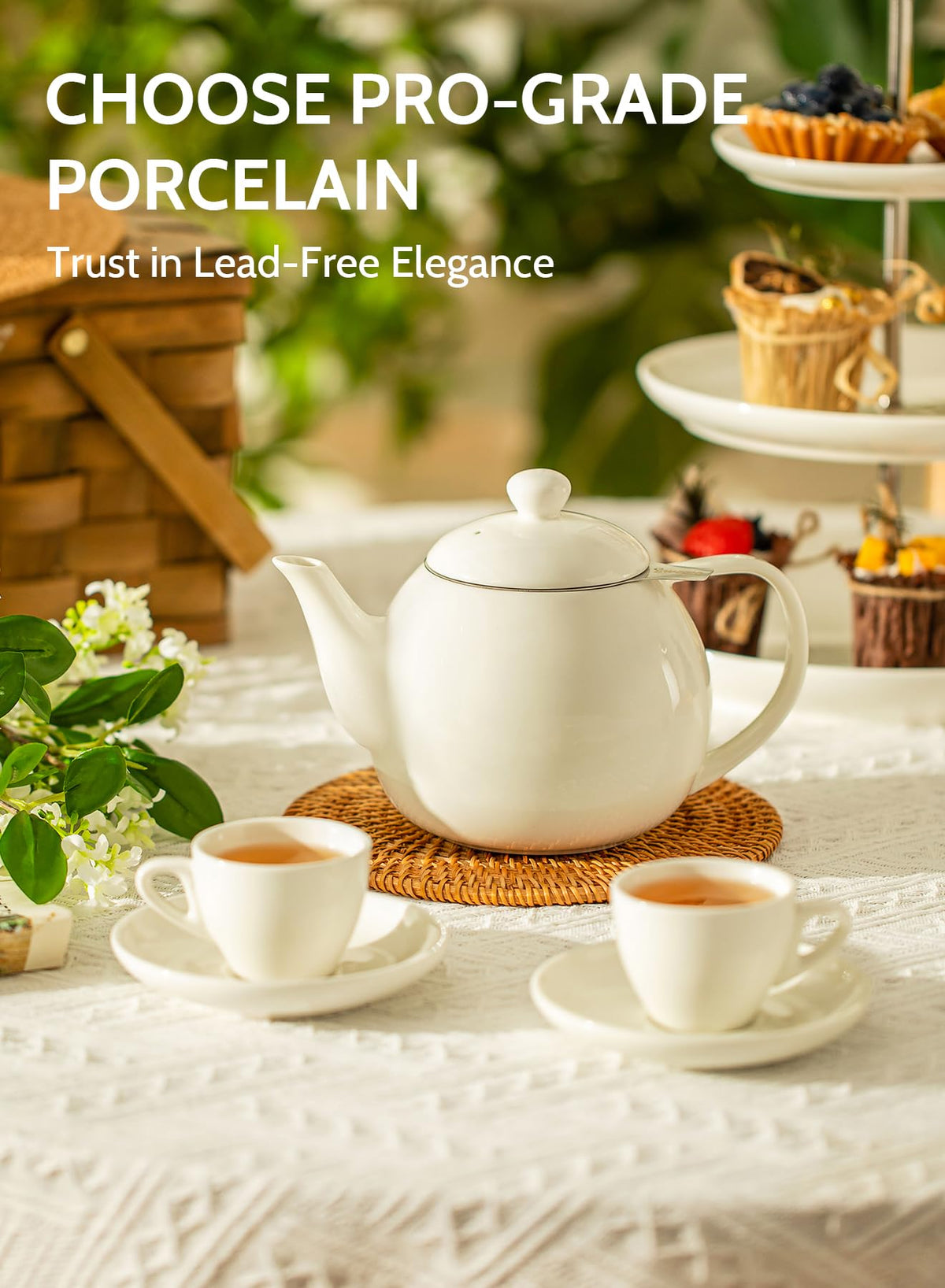 Sweese teapot with removable stainless steel infuser for full-leaf flavor