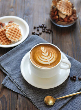Sweese white porcelain coffee set ideal for cappuccino, latte, and tea routines