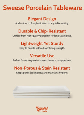 Sweese White Serving Platter food-ready surface ideal for servings.